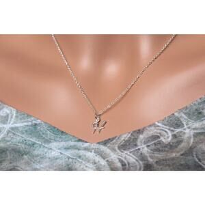 Sterling Silver Cursive H Initial Necklace, H Letter Necklace